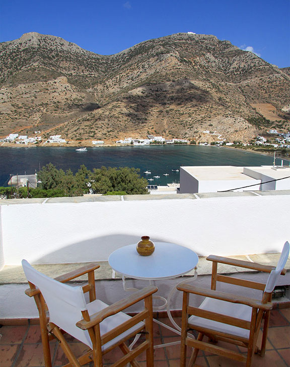 Large balcony with sea views